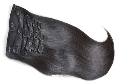China Clip natural del cabello humano del negro 100 en las extensiones sanas a partir de un solo donante proveedor