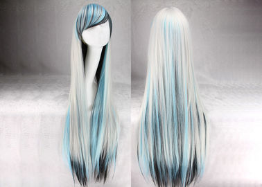 China pelucas coloreadas multi largas del pelo del 100cm, pelucas sintéticas coloreadas onda recta sedosa proveedor