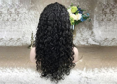 China Pelucas humanas de alta densidad del frente del cordón, pelucas naturales del frente del cordón del cabello humano del negro de la rayita proveedor