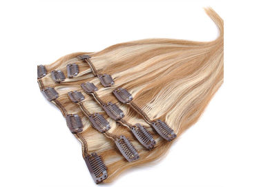 China Clip en extensiones naturales del pelo, clip doble del oro de Remy de la trama 100 en extensiones del pelo proveedor